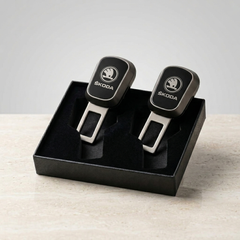 Uniauto 2 in 1 Premium Alarm Stopper and Belt Holder| Black | Seat Belt Buckle