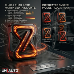 LED X - Style Smoke Taillight for Mahindra Thar 2020 and Thar Roxx