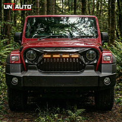 LED Type Imported Front Grille for Mahindra Thar 2020 Onwards | Premium DRL Integrated Design | Bold & Modern Upgrade