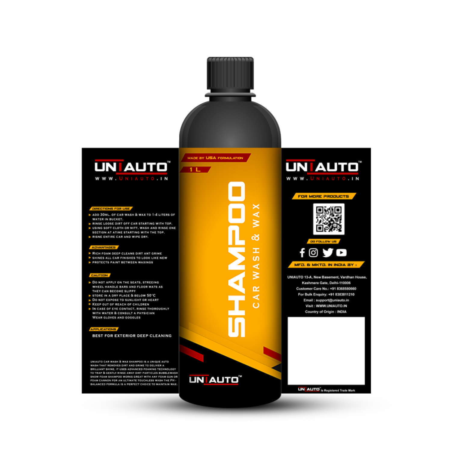 Car and Bike Wash and Wax Shampoo for Home Car Wash | Shampoo Liquid Concentration for Car Bucket Wash at Home