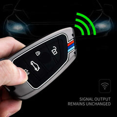 Metal Key Cover for  BMW X1 X3 X5 X6 BMW Series 1 2 5 7 Keyless Entry (4 Button)