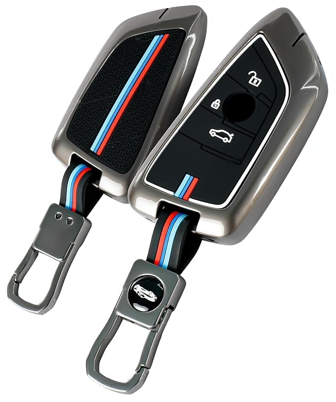 Metal Key Cover for B.M.W X1, X3, X6, X5, 3 Series, 5 Series, 6 Series, 7 Series, GT Series, M, X Series, 3 Button Blade Smart Key (3 Button)