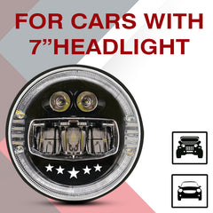 7inch 5 Star new Style LED Headlight with Welcome feature 120W (H4 Plug) - Uniauto