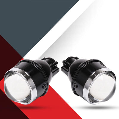 UNIAUTO IPH CAR Hi-Low Beam Fog Lamp Projector Lens - Set of 2, White