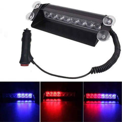 Red and Blue 8 LED Flasher Strobe Light. - Uniauto