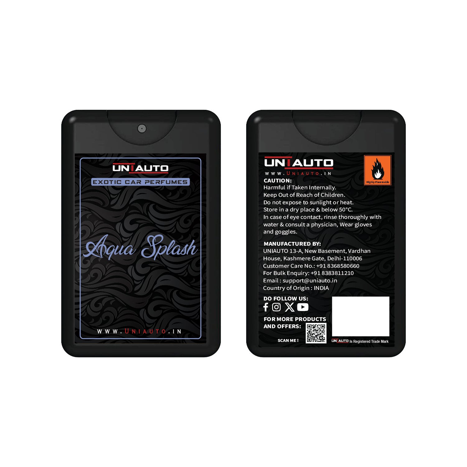 Uniauto Premium Exotic Car Freshener | A Manifestation of Luxurious Aromas (Aqua Splash) - Uniauto