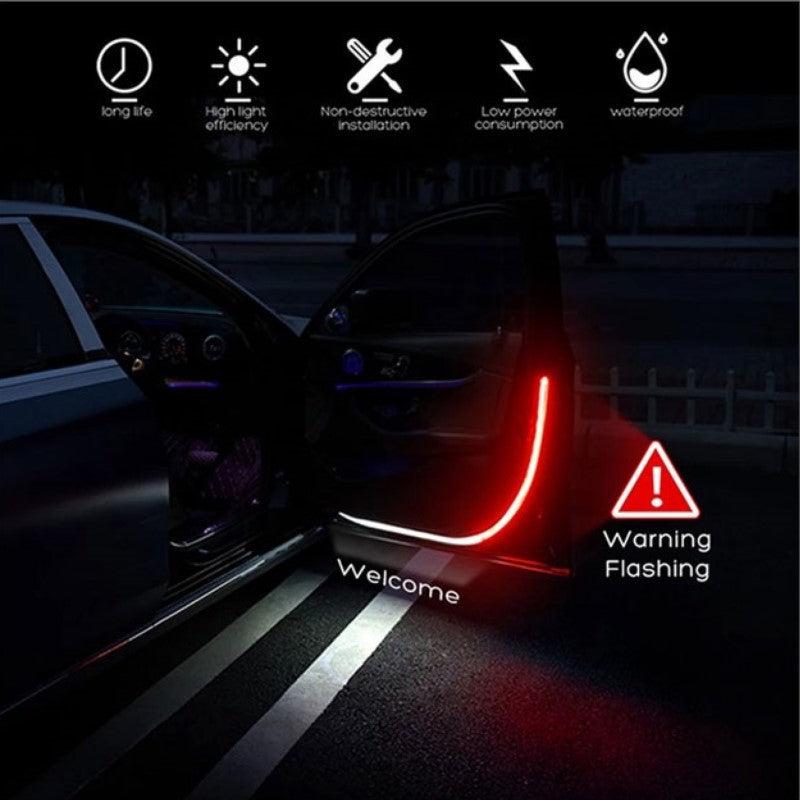 White and Red Door Warning and Welcome LED Light Flasher - Uniauto