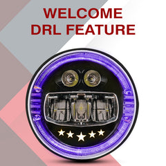 7inch 5 Star new Style LED Headlight with Welcome feature 120W (H4 Plug) - Uniauto
