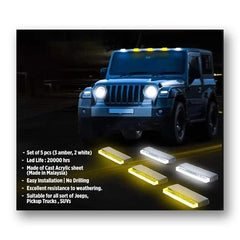 UFO Roof Lights Set of 5 – Premium LED Lighting for Off-Road Adventures (3 Amber, 2 White)