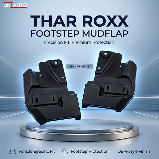 OEM Standard ABS Footstep Mudflap for Thar Roxx – Premium Quality Front & Rear Mud Guards, Durable Splash Protection & Perfect Vehicle Fitment