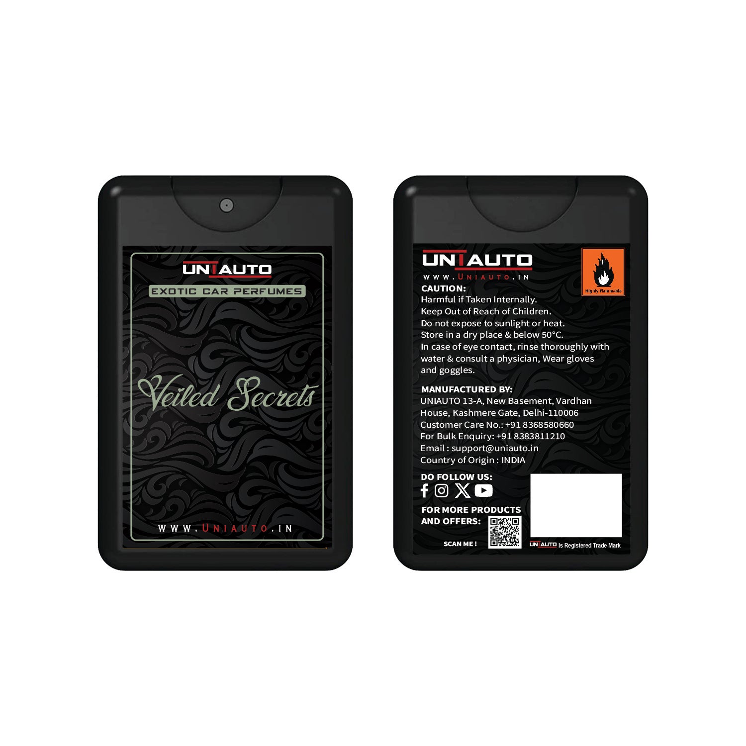 Uniauto Premium Exotic Car Freshener | A Manifestation of Luxurious Aromas (veiled Secrets) - Uniauto