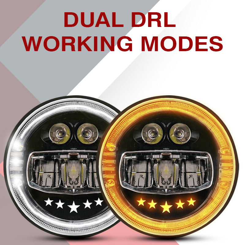 7inch 5 Star new Style LED Headlight with Welcome feature 120W (H4 Plug) - Uniauto