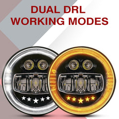 7inch 5 Star new Style LED Headlight with Welcome feature 120W (H4 Plug) - Uniauto