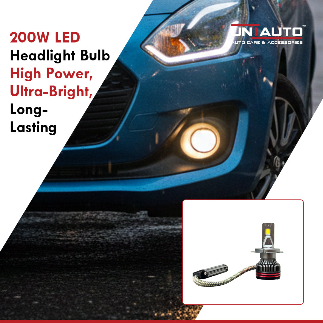 200W LED Headlight Bulb – High Power, Ultra-Bright, Long-Lasting | 1-Year Warranty