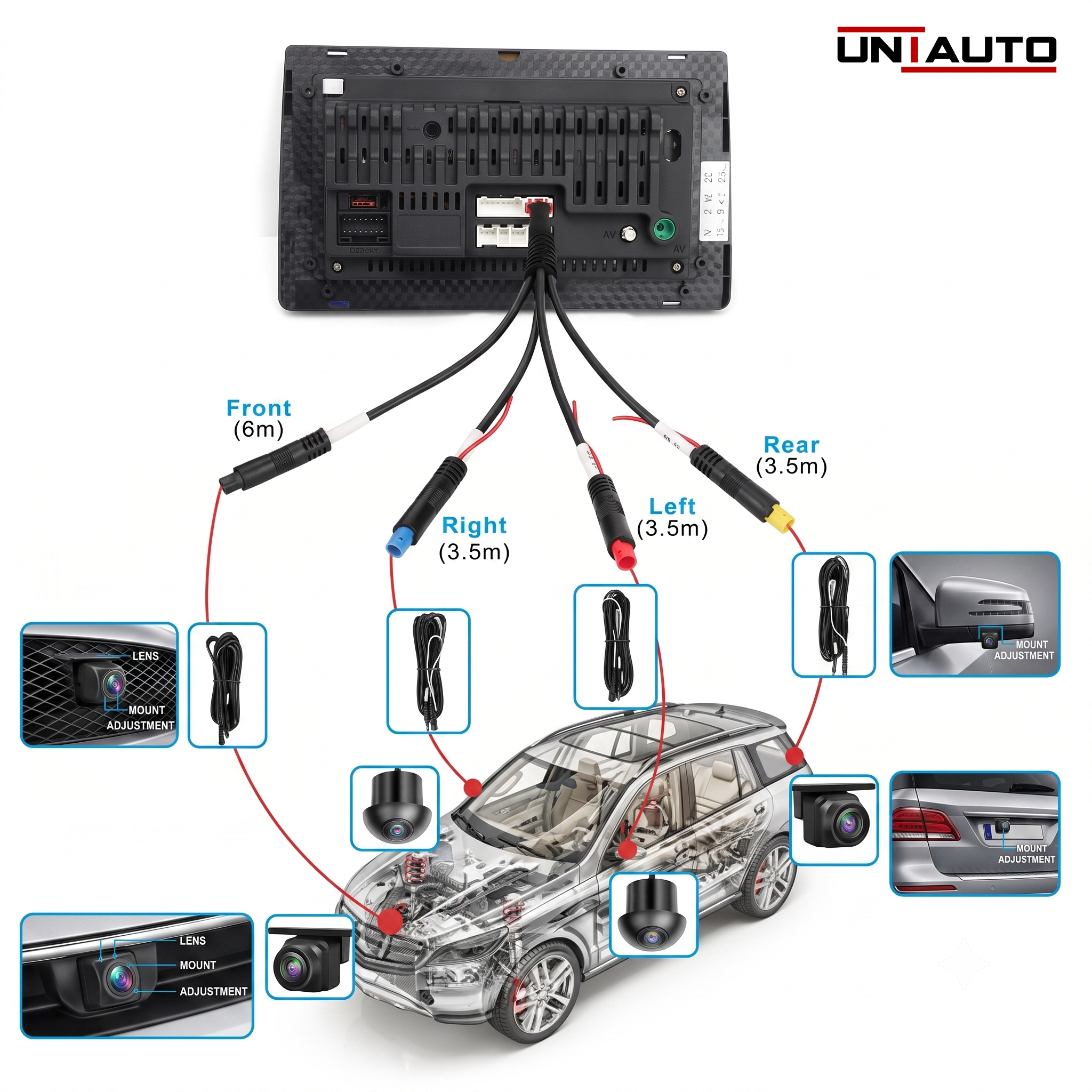 360 Camera Full HD 1080p for Cars | Compatible with 360 degree 1080p supported android stereo.