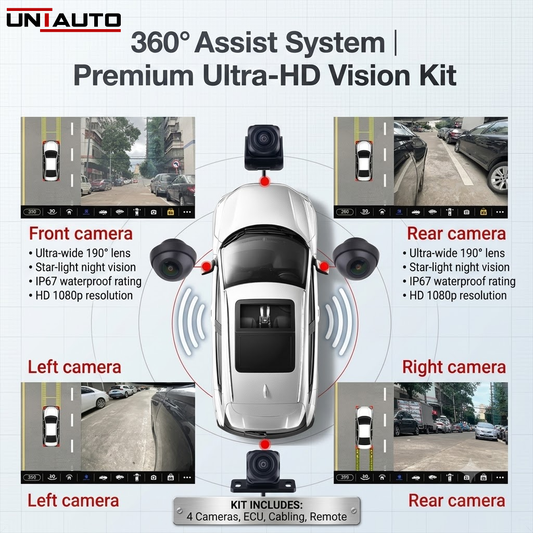 360 Camera Full HD 1080p for Cars | Compatible with 360 degree 1080p supported android stereo.