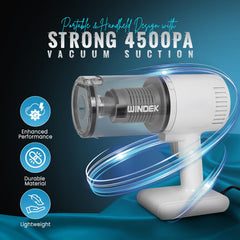 Windek 1010 100W Handheld Vacuum | ≥4.5kPa Suction | Rechargeable, Portable | Metal HEPA Filter, LED Light