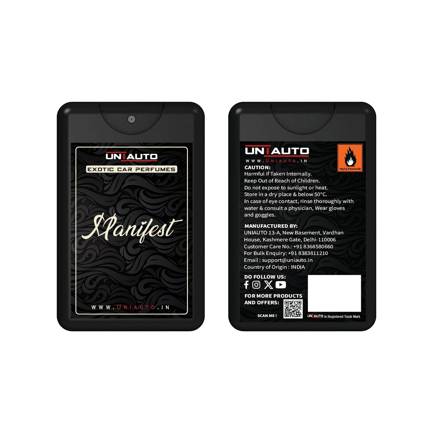 Uniauto Premium Exotic Car Freshener | A Manifestation of Luxurious Aromas (Manifest)