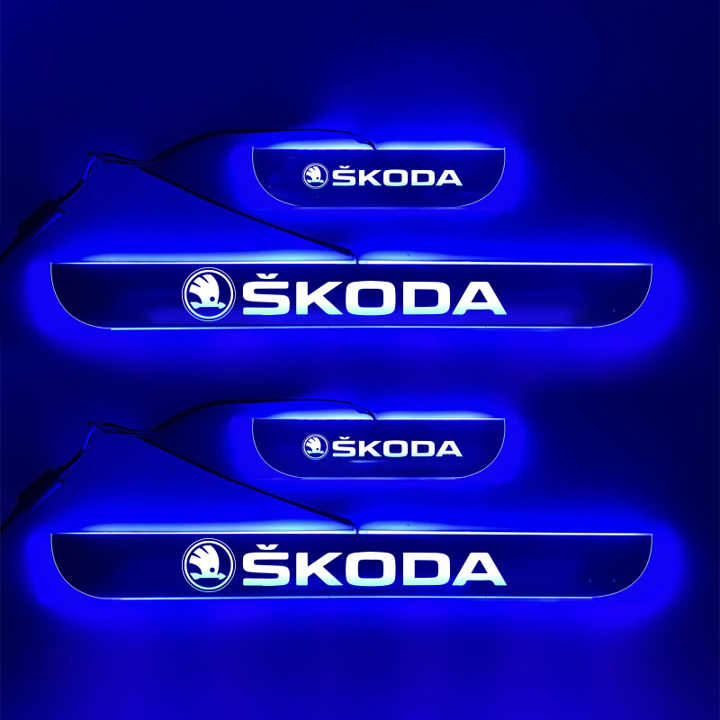 LED Footstep or Scuff Plate for All Skoda Cars - Uniauto
