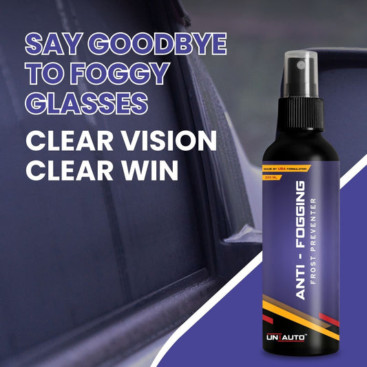 Uniauto Anti-Fogging Spray Frost Preventer 200ml | Clear Vision for Car Glass, Mirrors, Helmets, Windows & Lenses