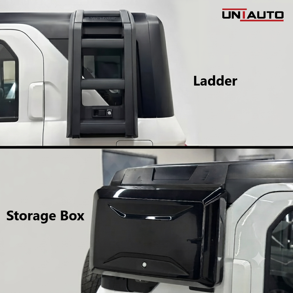 Defender Style Side Ladder with Storage Box for Mahindra Thar Roxx