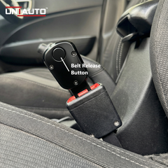 Uniauto customizable 2 in 1 Premium Alarm Stopper and Belt Holder| Black | Seat Belt Buckle