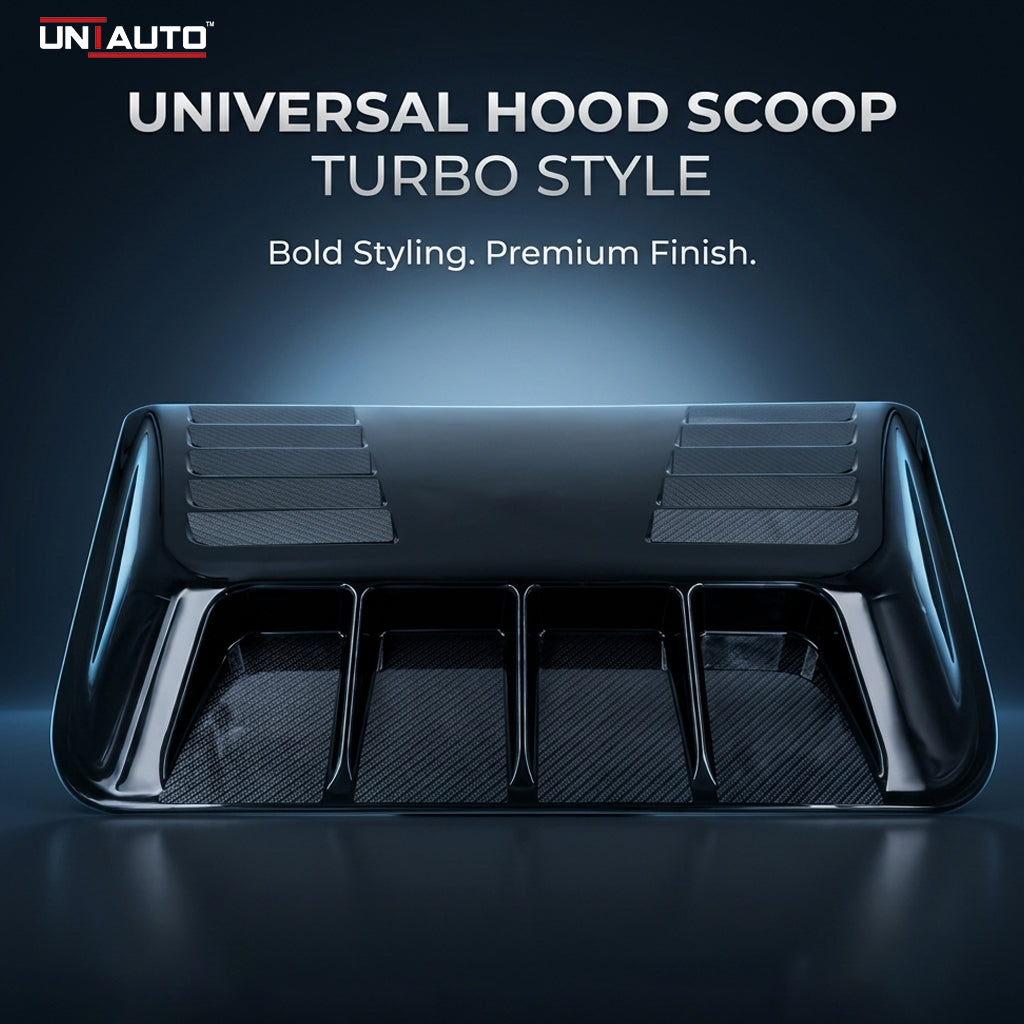Universal Hood Scoop – Turbo Style | Glossy Black 3D Car Bonnet Scoop for Thar, Thar Roxx, Fortuner, Scorpio N & More