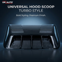 Universal Hood Scoop – Turbo Style | Glossy Black 3D Car Bonnet Scoop for Thar, Thar Roxx, Fortuner, Scorpio N & More