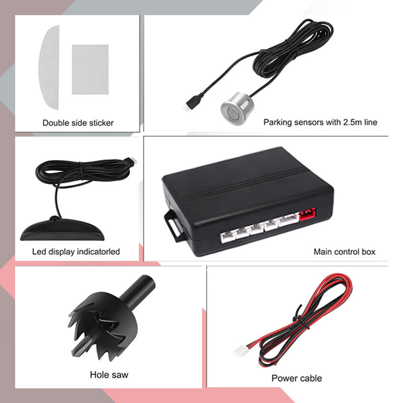 UNIAUTO Reverse Parking Sensor – Precision Parking in Black & White