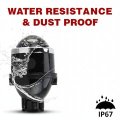 UNIAUTO IPH CAR Hi-Low Beam Fog Lamp Projector Lens (3 Inch) - Set of 2, White - Uniauto