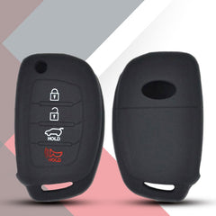 UNIAUTO High Quality Smart Silicone Key Cover For Hyundai Santa Fe Flip (4 button) (KC-01)