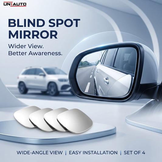 360 Degree Car Wide Angle Triangle Blind Spot Flat Lower Mirror  (Set Of 4)