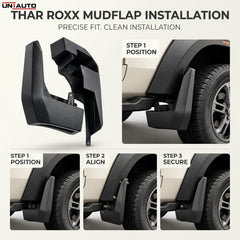 ABS Mudflap for Thar ROXX | Premium Quality Front & Back | Pack of 4