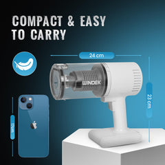 Windek 1010 100W Handheld Vacuum | ≥4.5kPa Suction | Rechargeable, Portable | Metal HEPA Filter, LED Light