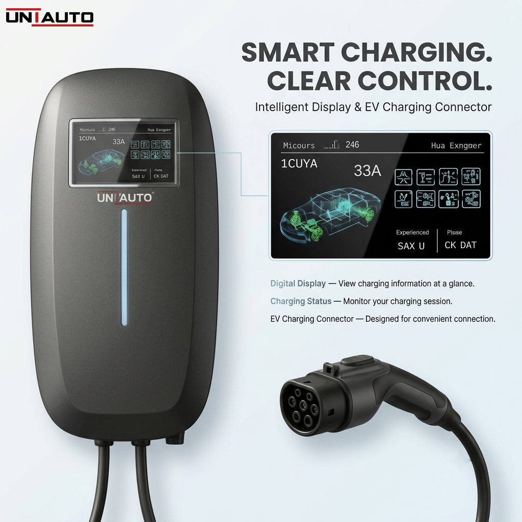 Uniauto VOLTRIQ Smart AC Wall EV Charger | WiFi App, RFID, Adjustable Charging & Advanced Safety | 2-Year Warranty