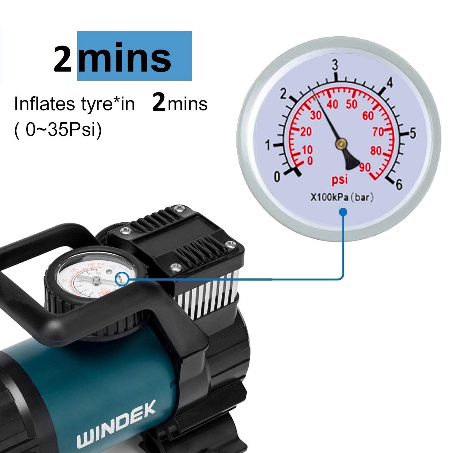 Windek 4001 Heavy Duty Car Tyre Inflator - Uniauto
