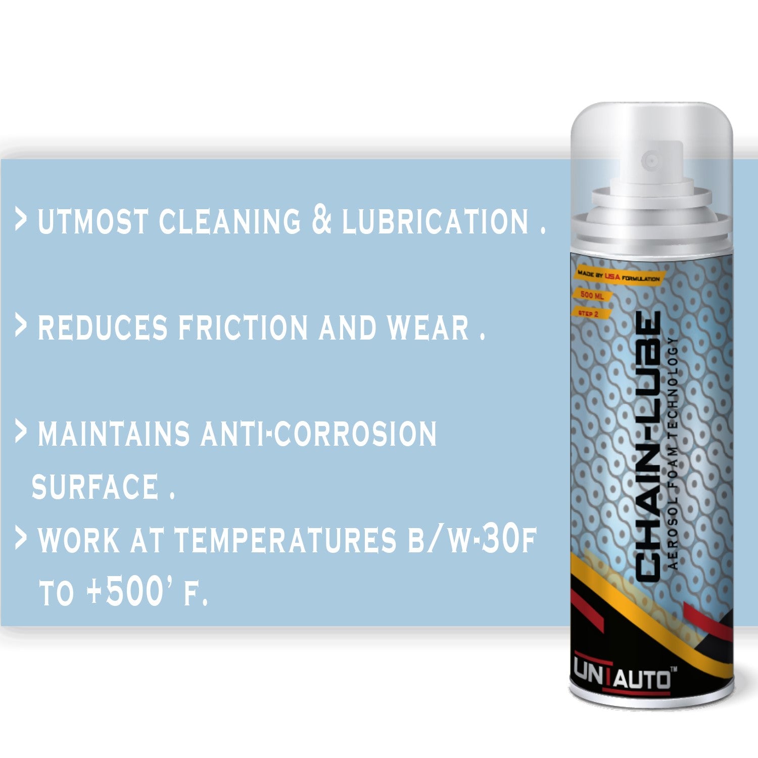 Uniauto Chain Lube – Advanced Aerosol Lubrication for Smooth, Long-Lasting Performance