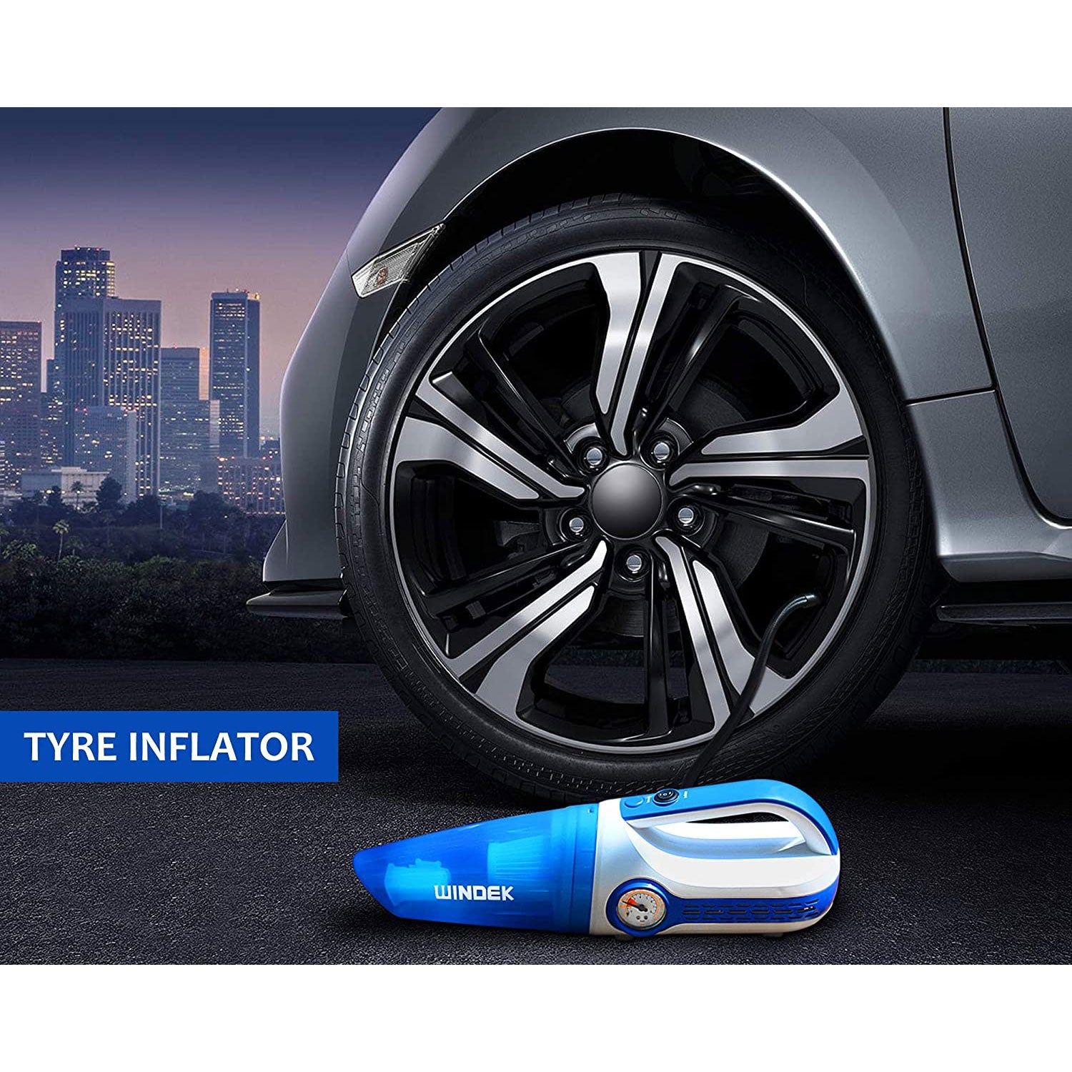 Windek 5100 2 in 1 Car Vacuum Cleaner & Tyre Inflator - Uniauto