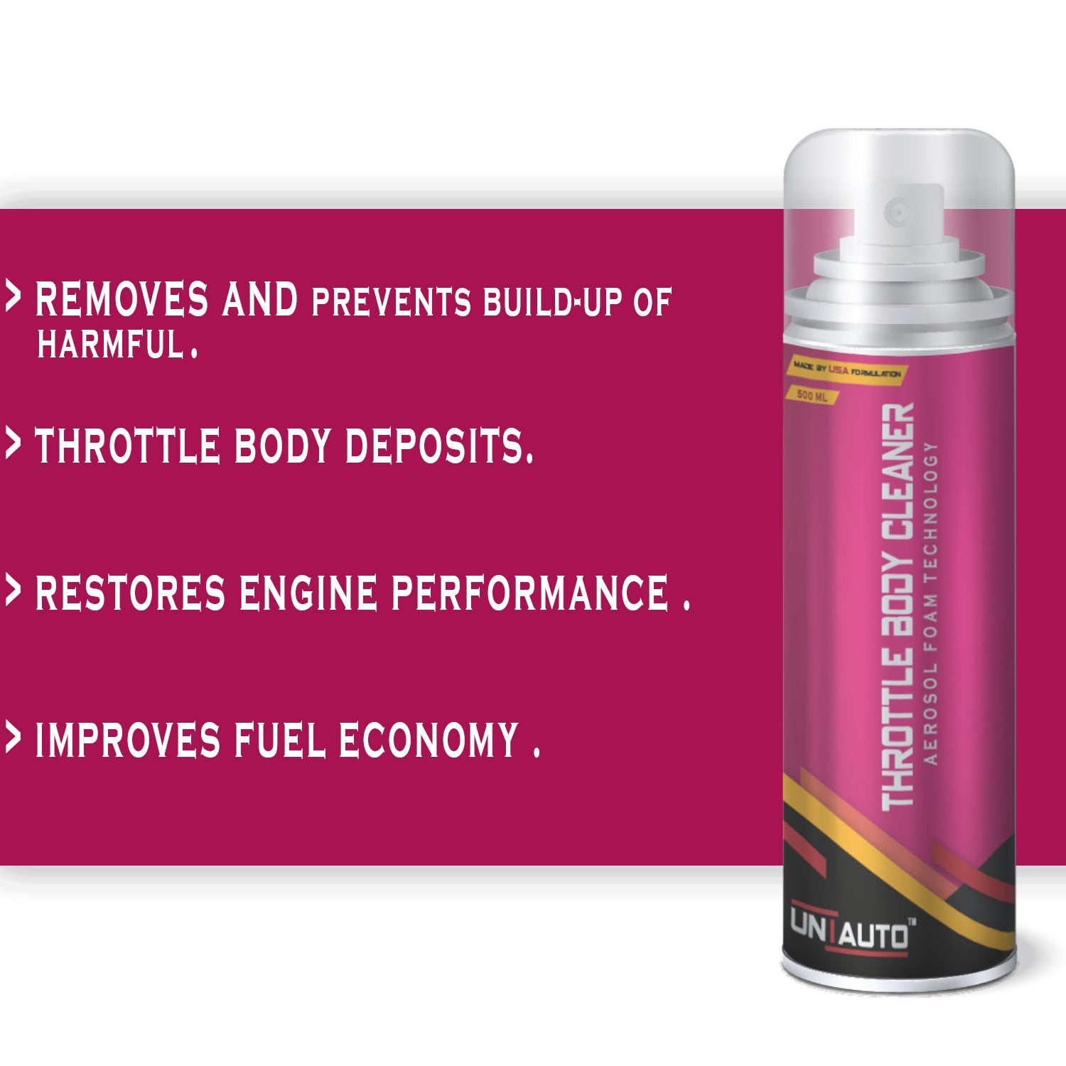 Uniauto Throttle Body Cleaner – Precision Aerosol Cleaning for Enhanced Engine Response (500ml)