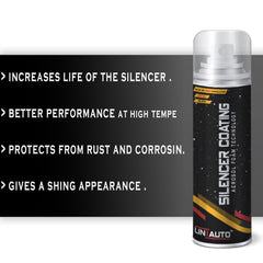 Uniauto Black Silencer Coating – Heat-Resistant Aerosol Spray for Long-Lasting Protection & Shine (500ml)