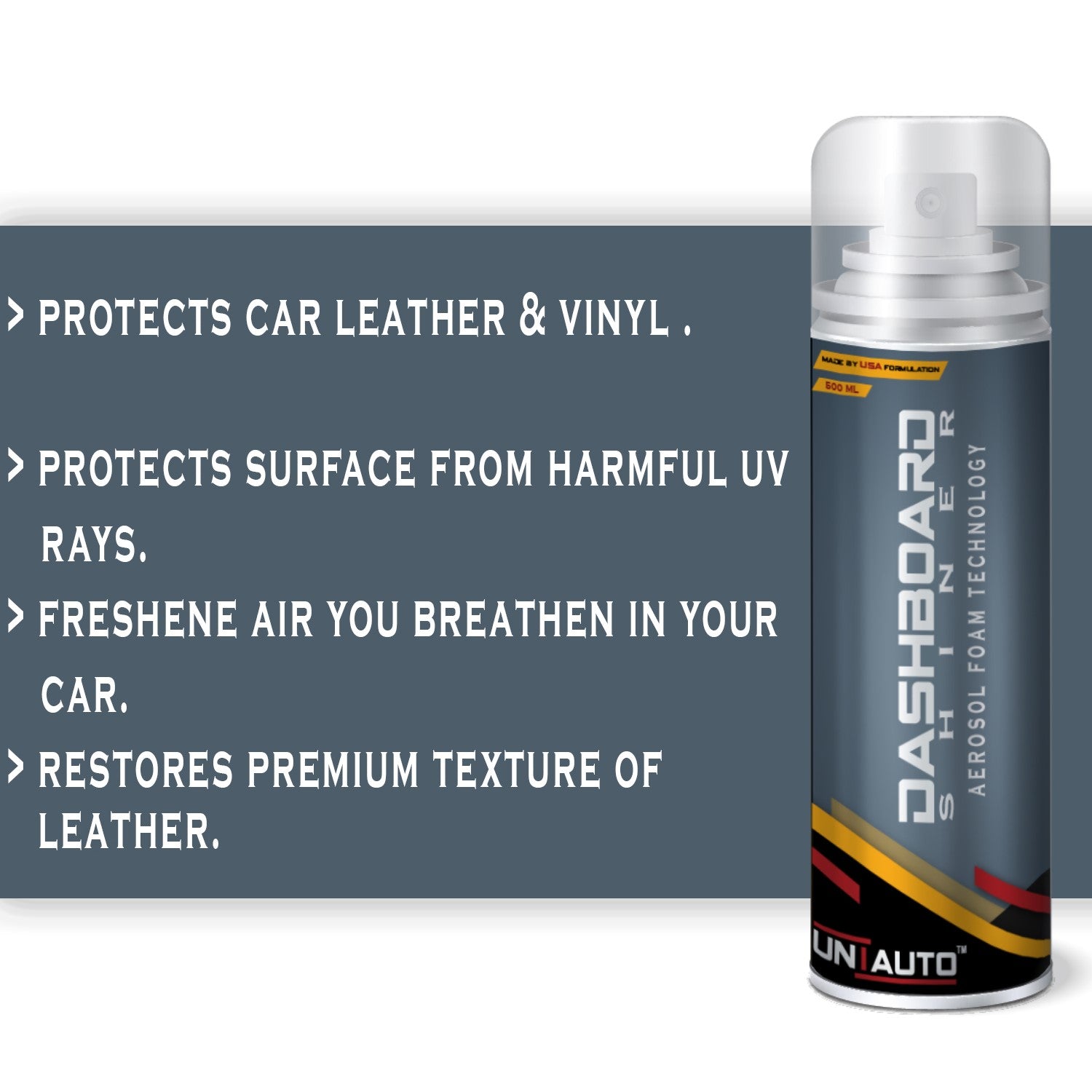 Uniauto Dashboard Shiner – Premium Aerosol Spray for Instant Shine & UV Protection