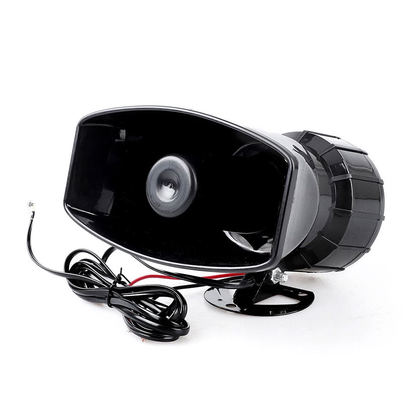 UNIAUTO Car Siren Horn 7 Tone Sound Siren Mic PA Speaker Car System - 80W Emergency Sound Electric Horn-12V - Uniauto