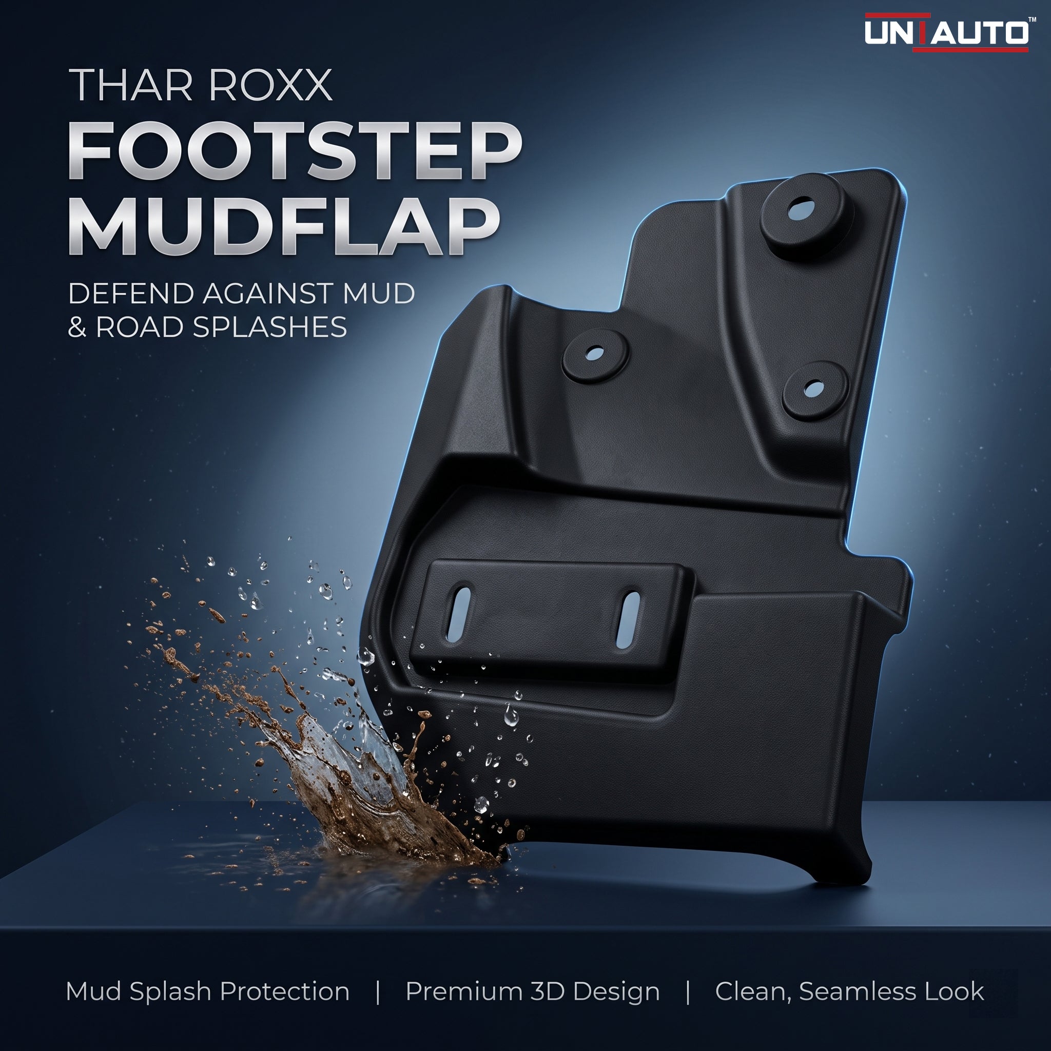 OEM Standard ABS Footstep Mudflap for Thar Roxx – Premium Quality Front & Rear Mud Guards, Durable Splash Protection & Perfect Vehicle Fitment