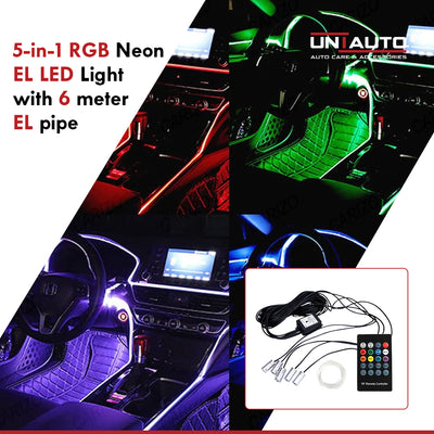 5-in-1 RGB Neon EL LED Light with 6 meter EL pipe