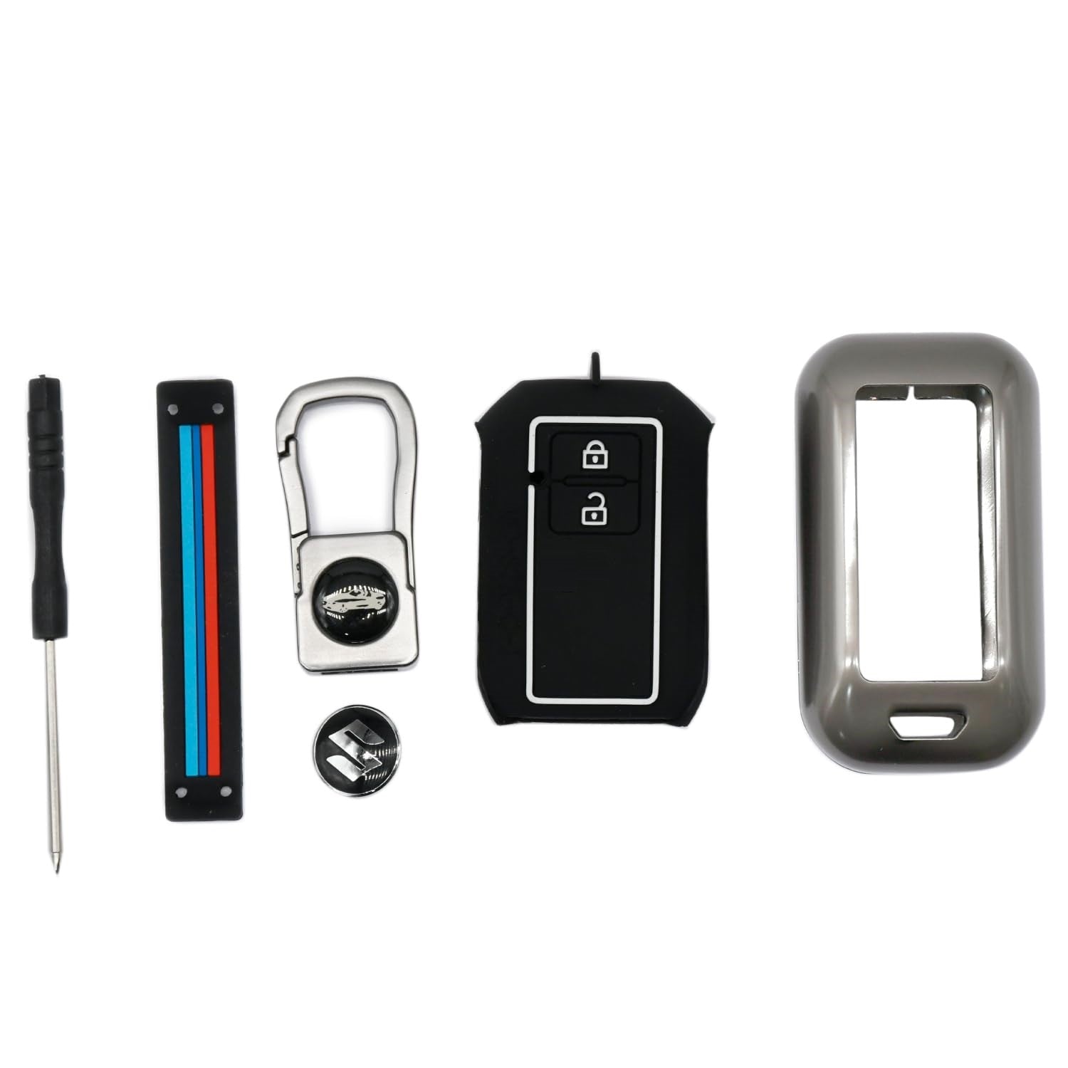 Metal Key Cover for All Maruti Suzuki & Toyota Cars - 2 Button Smart Key
