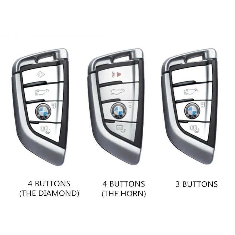 Metal Key Cover for  BMW X1 X3 X5 X6 BMW Series 1 2 5 7 Keyless Entry (4 Button)