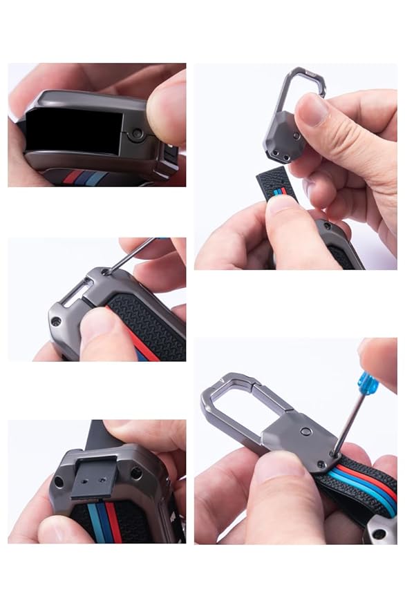 Metal Key Cover for Hyundai Grand i10 NIOS, Asta, Venue, i20, Aura, Exter, Creta, Elantra - 3 Button Flip Key (Black) | Zinc Alloy