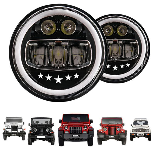 7inch 5 Star Style LED Headlight 120W (H4 Plug) - Uniauto