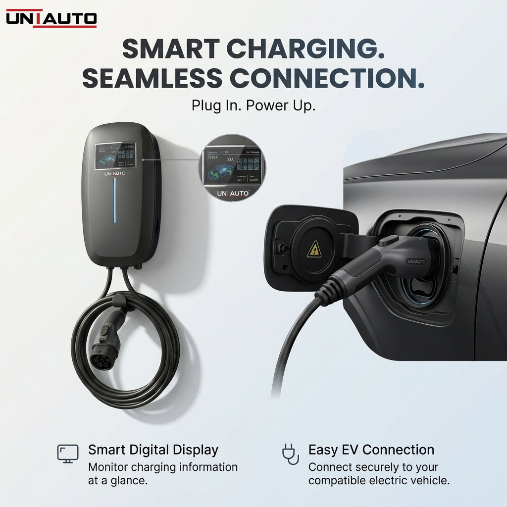Uniauto VOLTRIQ Smart AC Wall EV Charger | WiFi App, RFID, Adjustable Charging & Advanced Safety | 2-Year Warranty