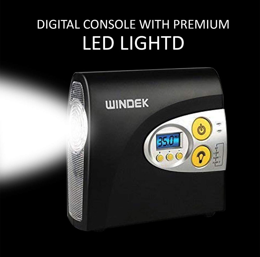 Windek 1902 Portable Digital Tyre Inflator with Flash Light - Uniauto